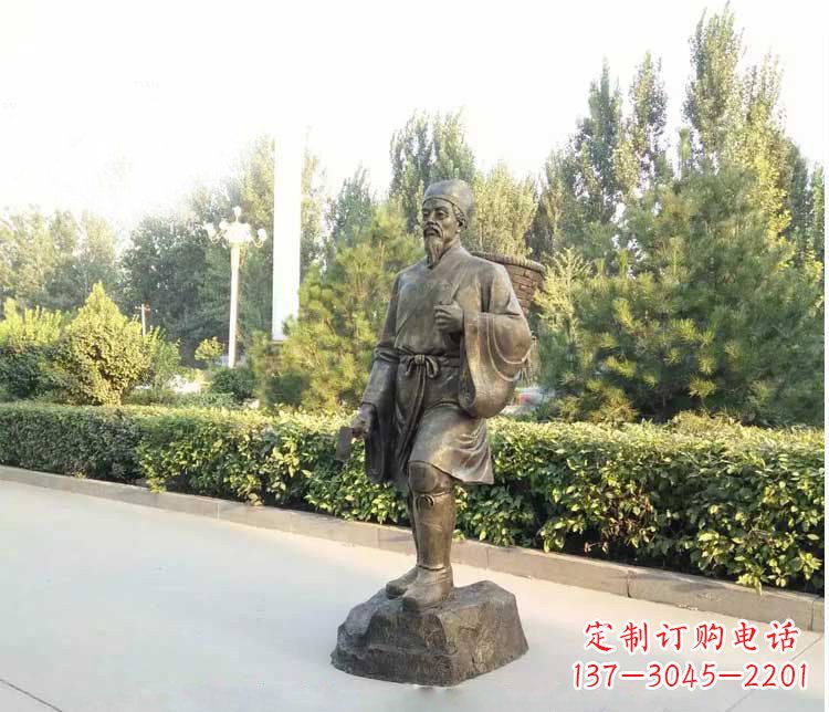 杭州铜雕古代名医李时珍雕塑