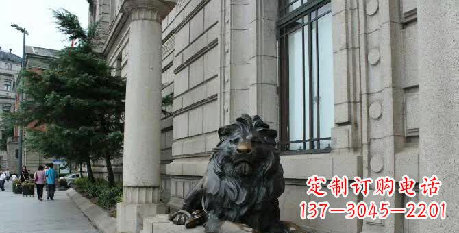 杭州铜雕跪姿狮子