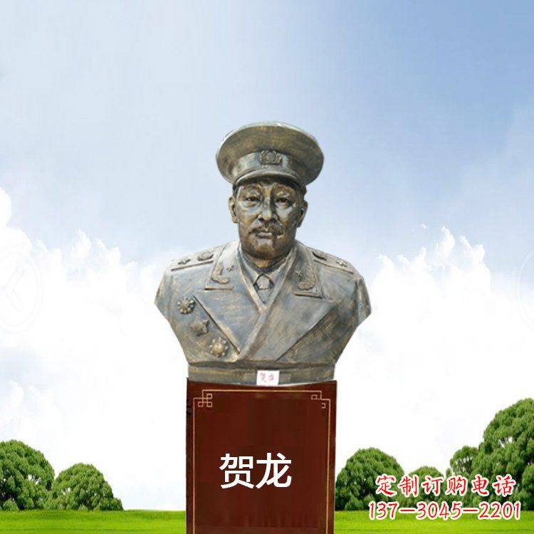 杭州铜雕贺龙头像