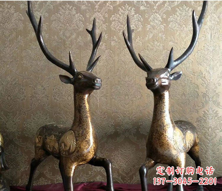 杭州铜雕室内装饰动物鹿雕塑
