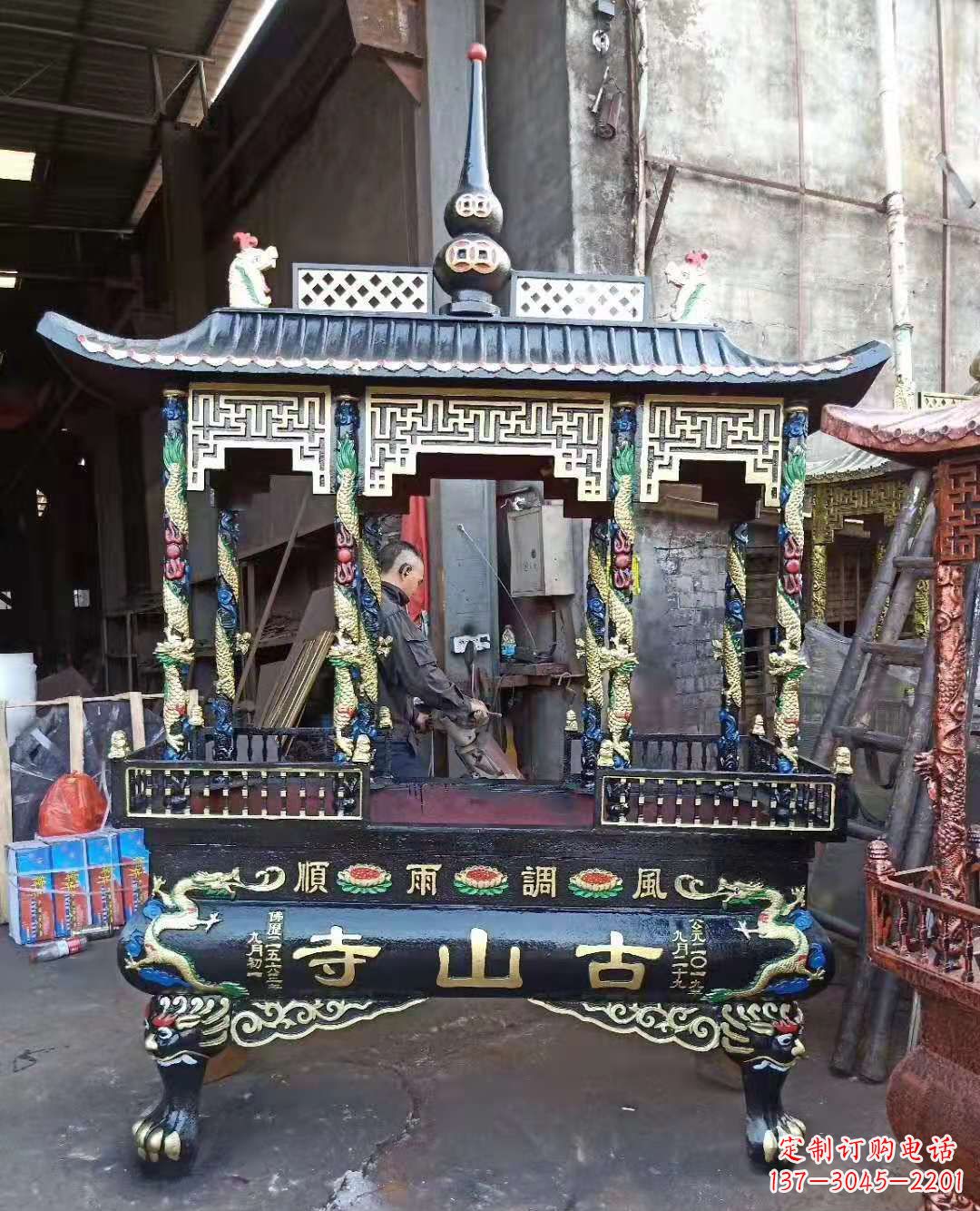 杭州铜雕香炉寺庙景观雕塑