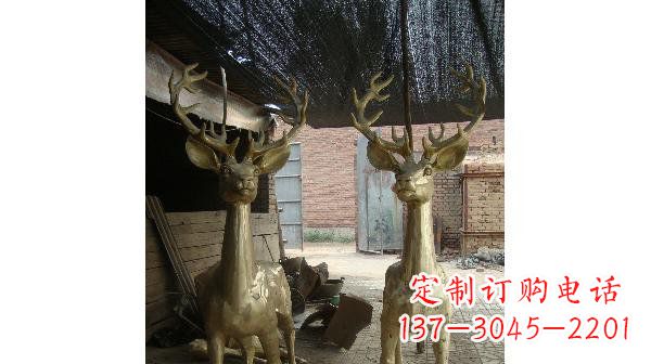 杭州铜雕小鹿公园动物雕塑 (2)