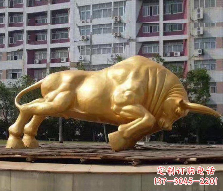 杭州铜雕小区动物牛摆件 (3)