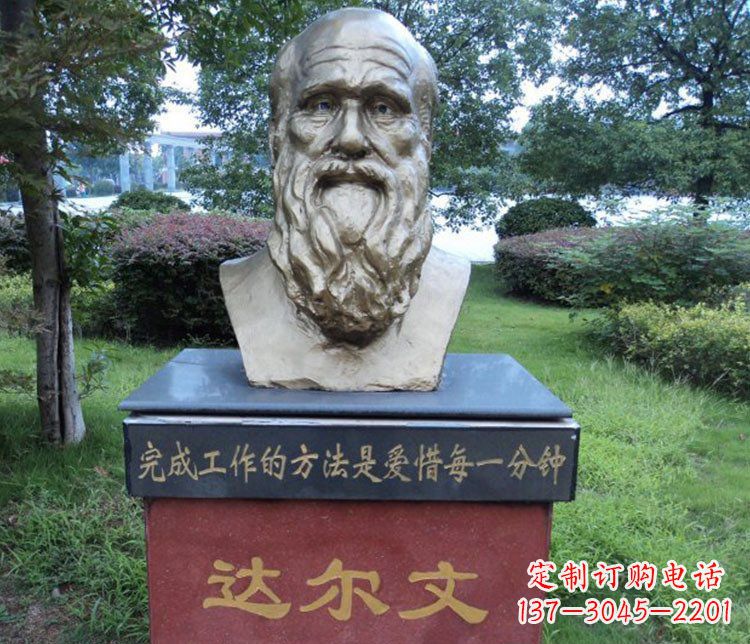 杭州铜雕校园达尔文肖像雕塑