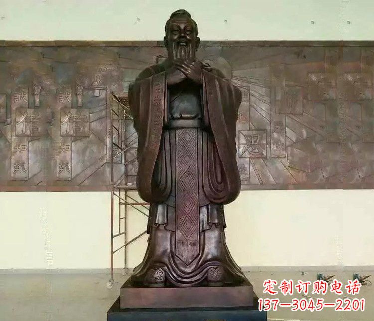 杭州铜雕校园孔子文化雕塑摆件 (2)