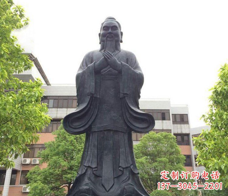 杭州铜雕学校孔子圣人雕塑摆件