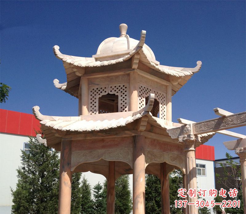 杭州晚霞红景观凉亭雕塑