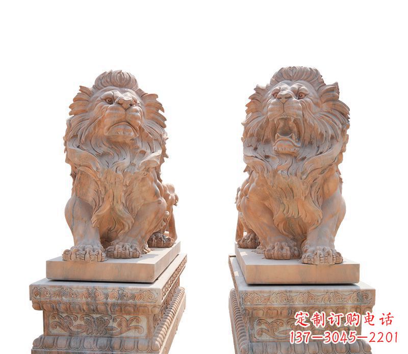 杭州晚霞红欧式狮子雕塑