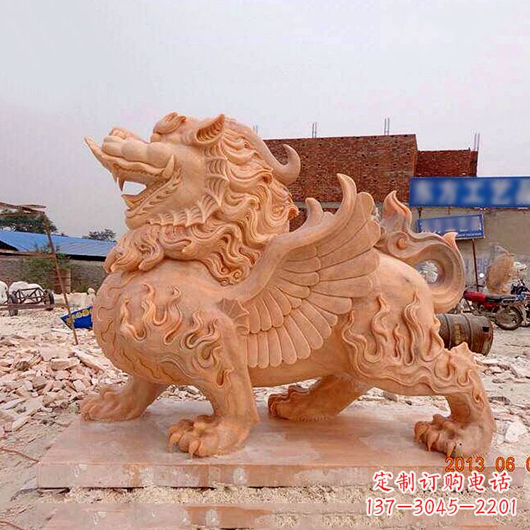 杭州晚霞红貔貅雕塑