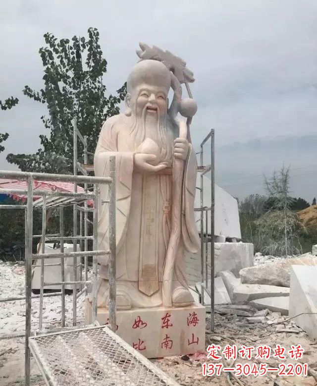 杭州晚霞红神像老寿星雕塑