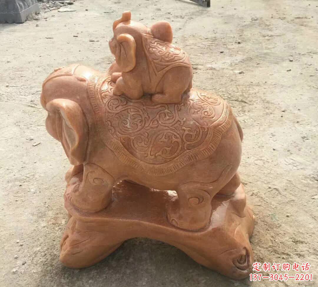 杭州晚霞红小象招财动物