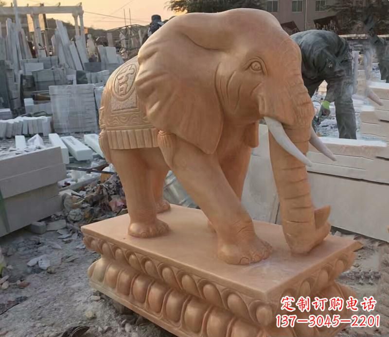 杭州晚霞红元宝招财大象