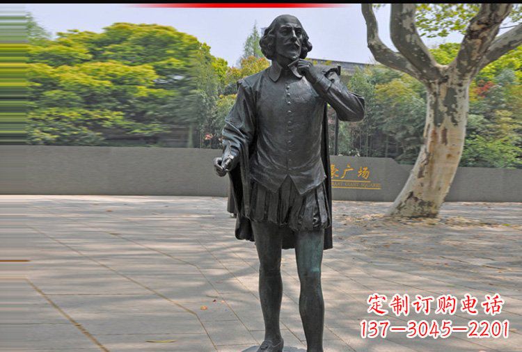 杭州西方名人莎士比亚铜雕