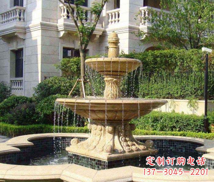 杭州小区景观大型喷泉石雕 (2)