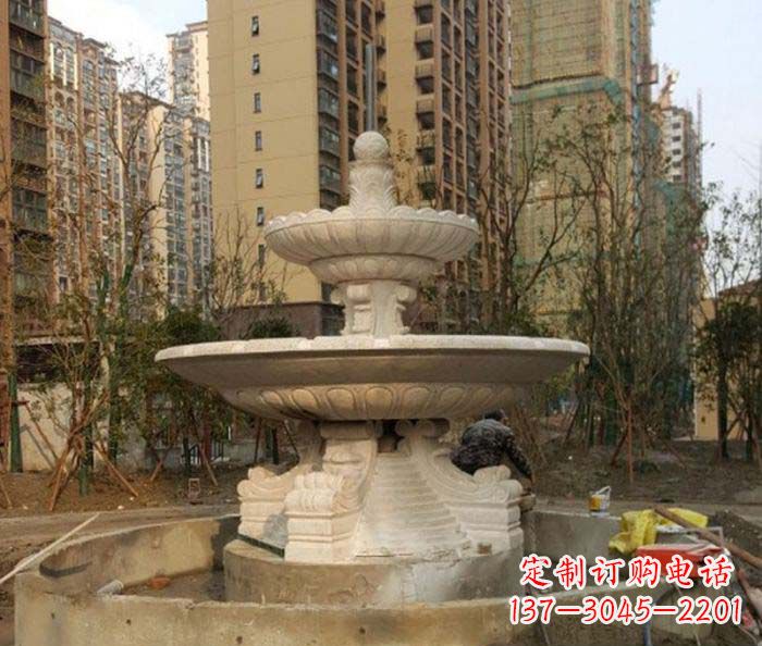 杭州小区景观大型喷泉石雕 (3)