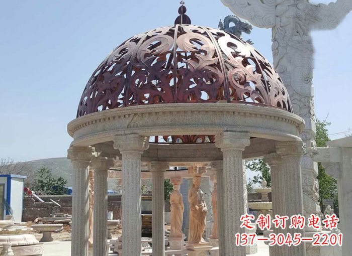 杭州小区欧式圆顶凉亭石雕 (3)