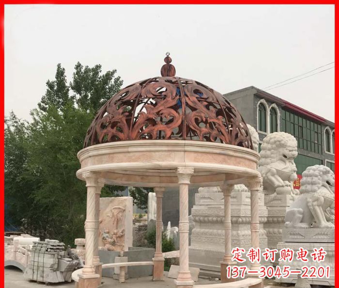 杭州小区欧式圆顶凉亭石雕_1