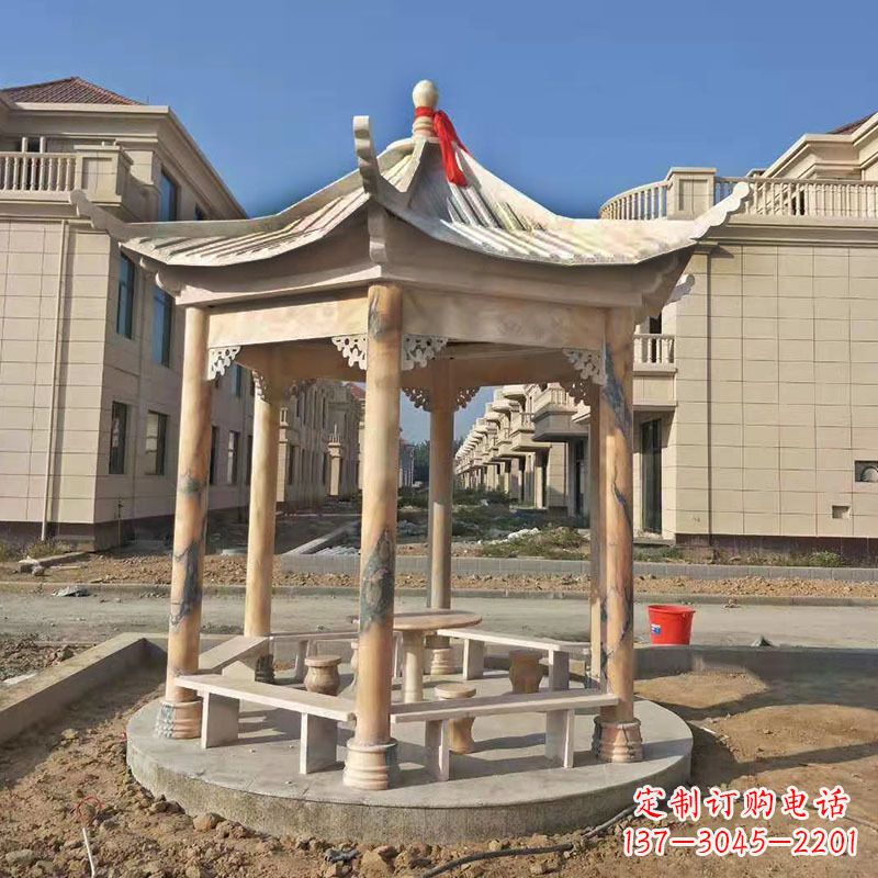 杭州小区庭院石雕凉亭