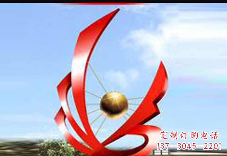 杭州校园不锈钢网球景观雕塑