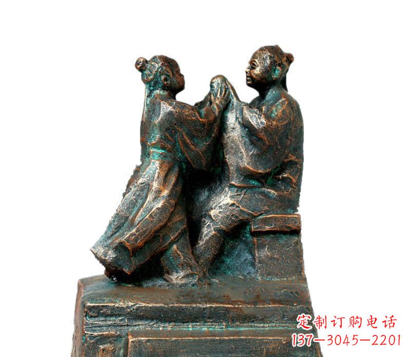 杭州校园古代孔融让梨人物铜雕