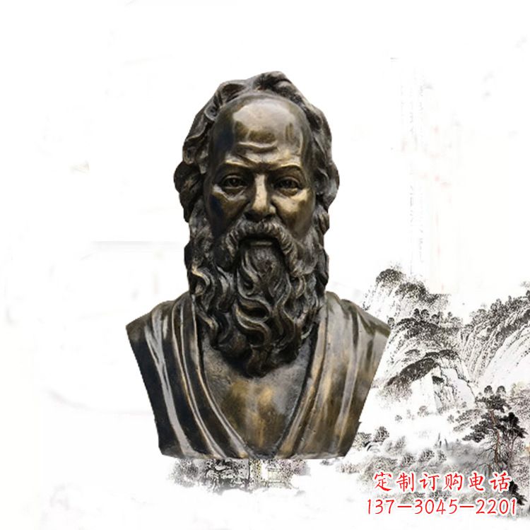 杭州校园名人苏格拉底头像雕塑
