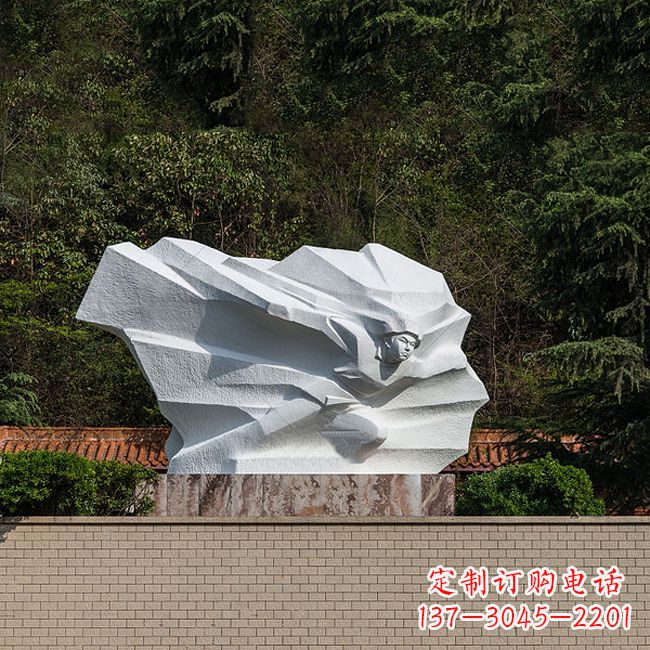 杭州英雄人物黄继光景区景点汉白玉石刻雕塑