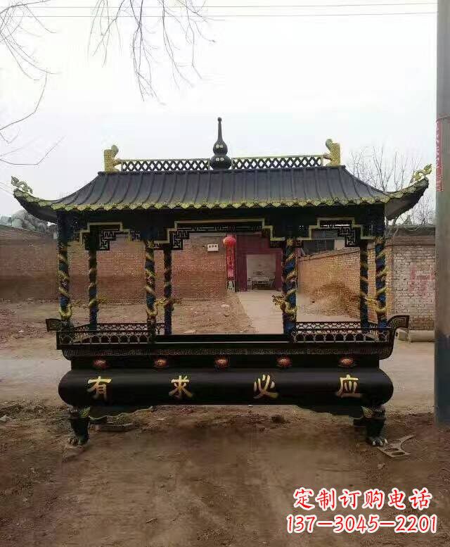 杭州有求必应方形香炉铜雕