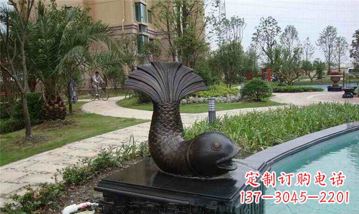 杭州鱼式喷泉小区景观铜雕