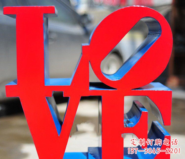 杭州园林不锈钢love字母雕塑