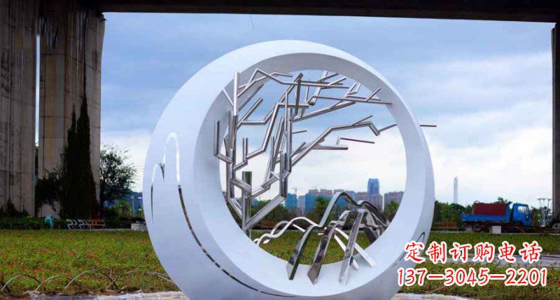 杭州园林不锈钢抽象树枝雕塑
