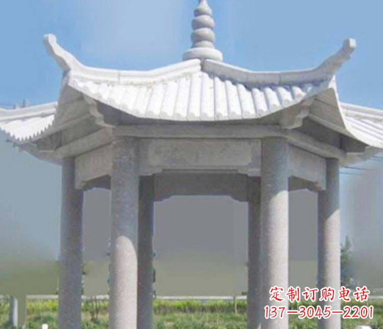 杭州园林仿古石凉亭景观石雕