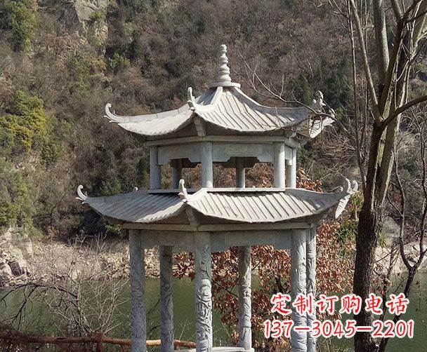 杭州园林仿古双层石雕凉亭