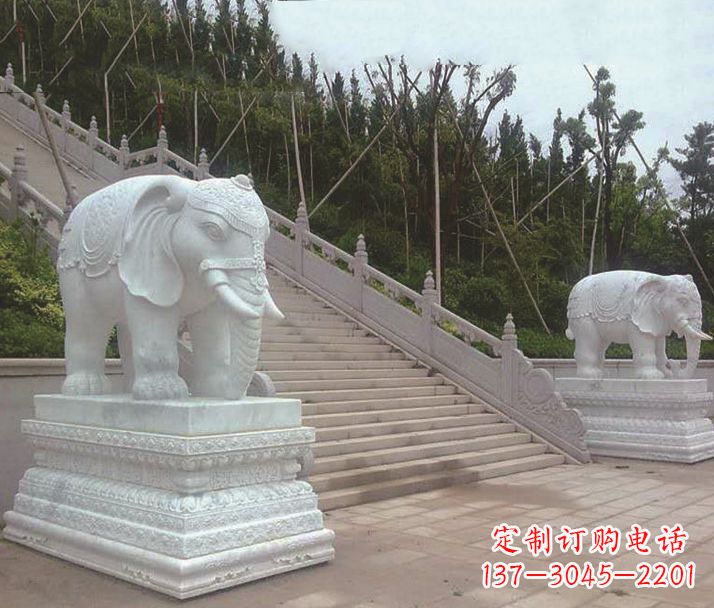 杭州园林汉白玉大象景观石雕