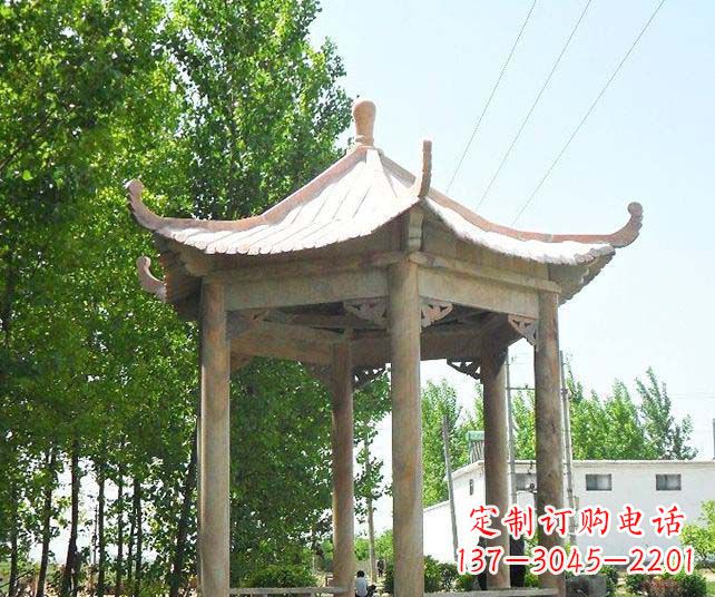 杭州园林景观单层石雕凉亭