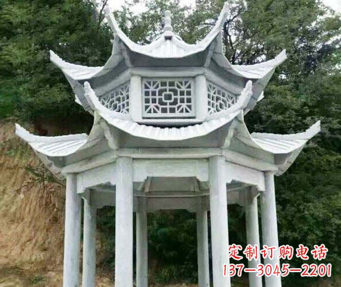 杭州园林景观多层凉亭石雕