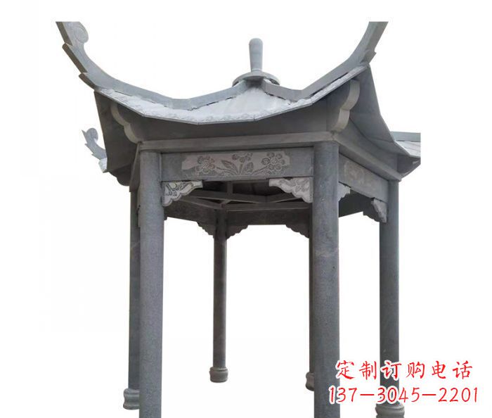 杭州园林景观仿古石雕凉亭 (3)