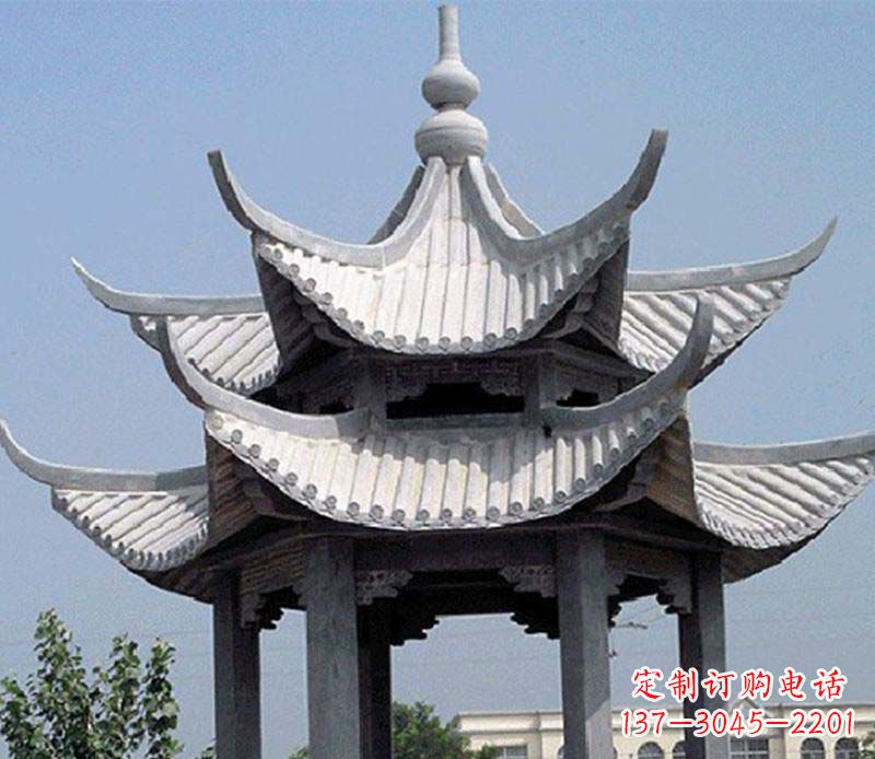 杭州园林双层石凉亭景观石雕