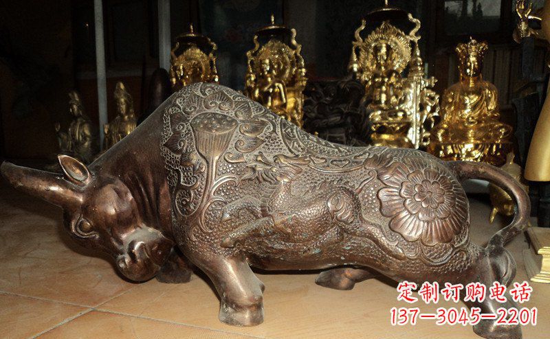 杭州园林拓荒牛景观铜雕