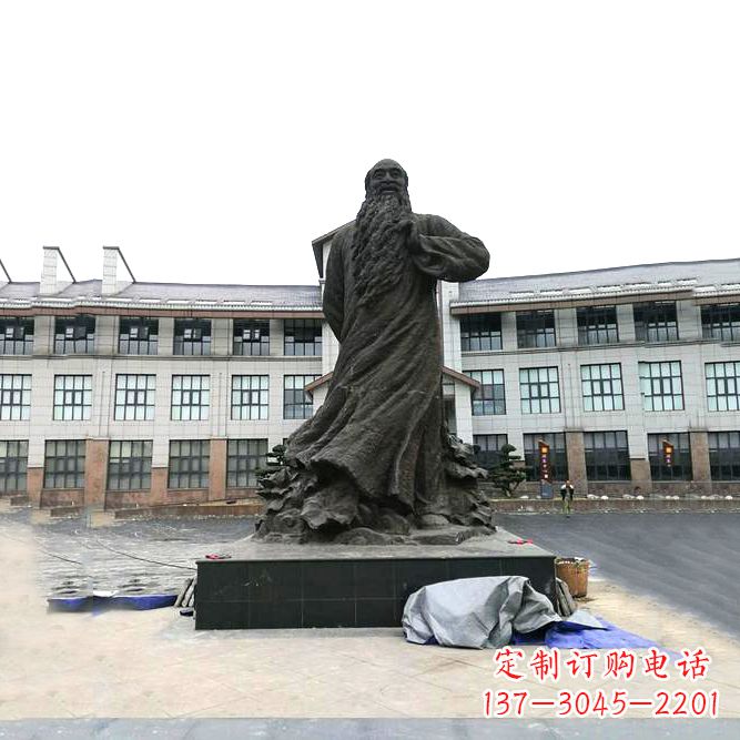 杭州张大千铜雕塑像-景区广场名人雕塑