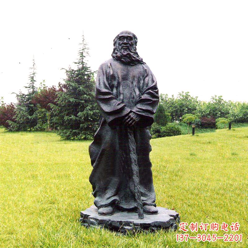杭州张大千铜雕像-公园近代名人著名人物雕塑