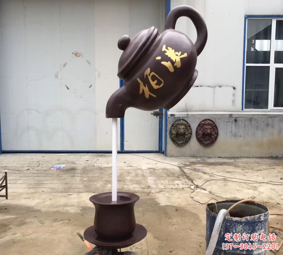 杭州招财进宝茶壶喷泉景观雕塑