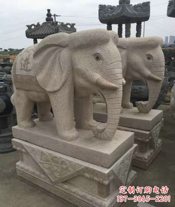 杭州招财进宝大理石大象石雕