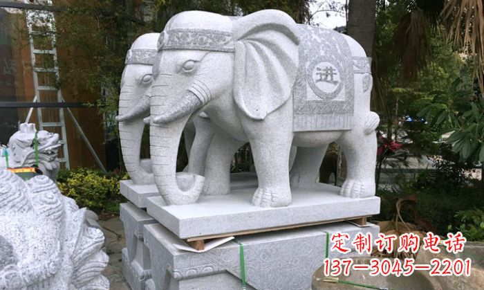杭州招财进宝大理石门口大象雕塑