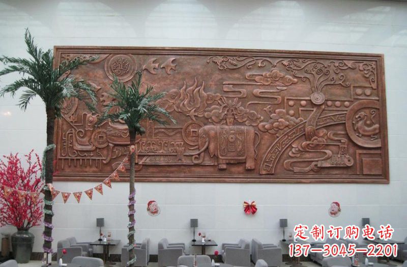 杭州招财进宝大象铜浮雕