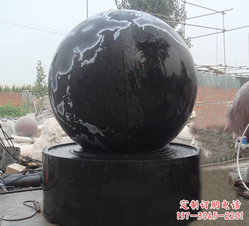 杭州中国黑风水球石雕