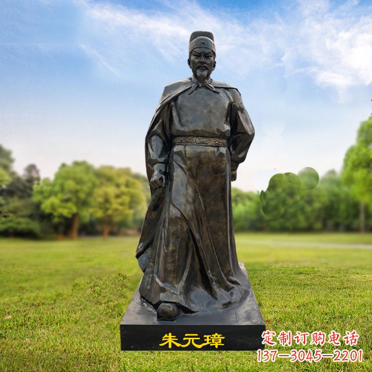 杭州朱元璋玻璃钢仿铜雕塑