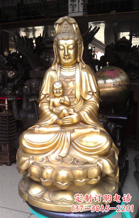 杭州铸铜送子观音雕塑