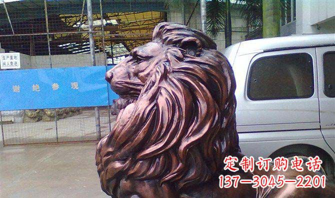 杭州紫铜西洋狮子铜雕 (2)